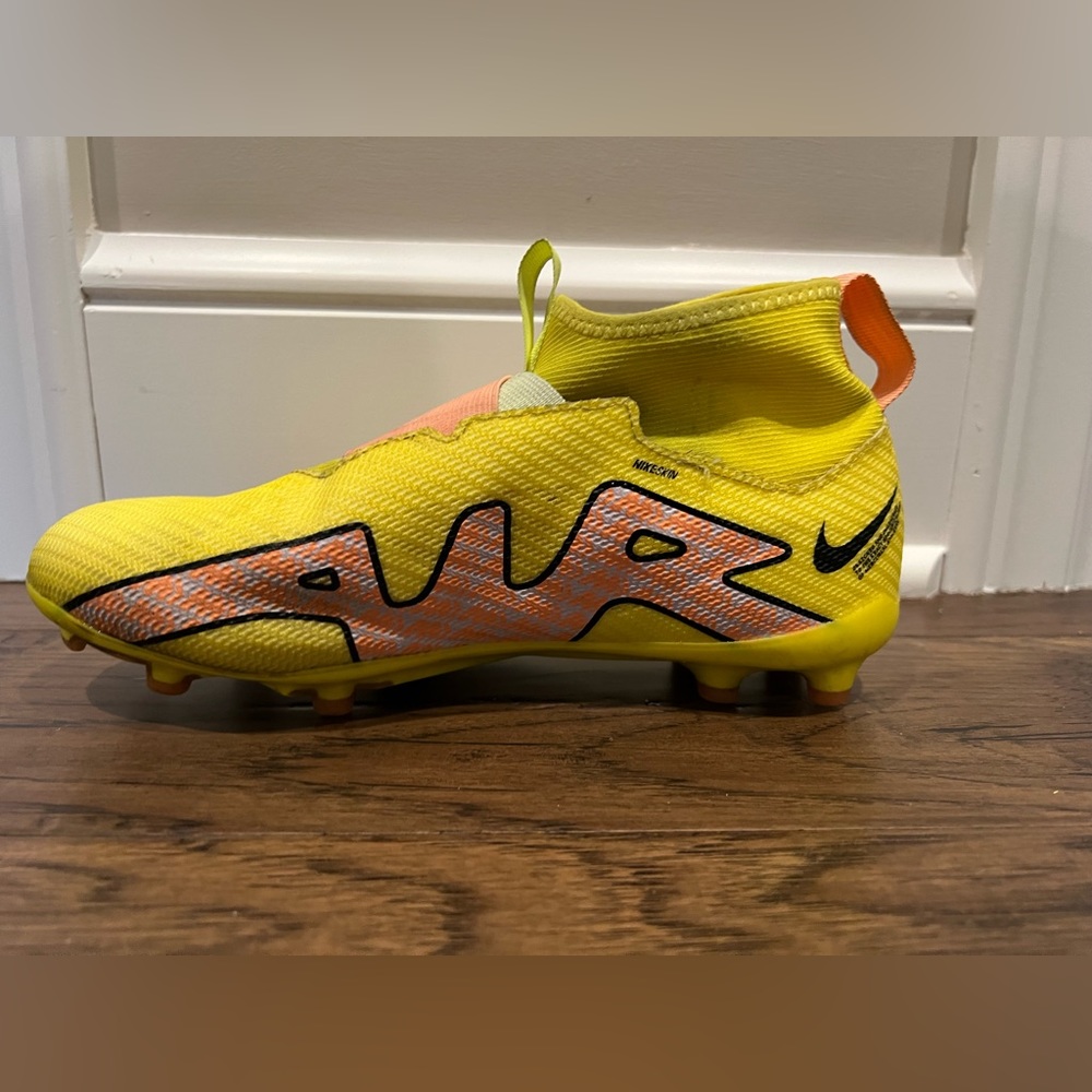 Nike Kids Soccer Cleats Yellow with Orange Accents